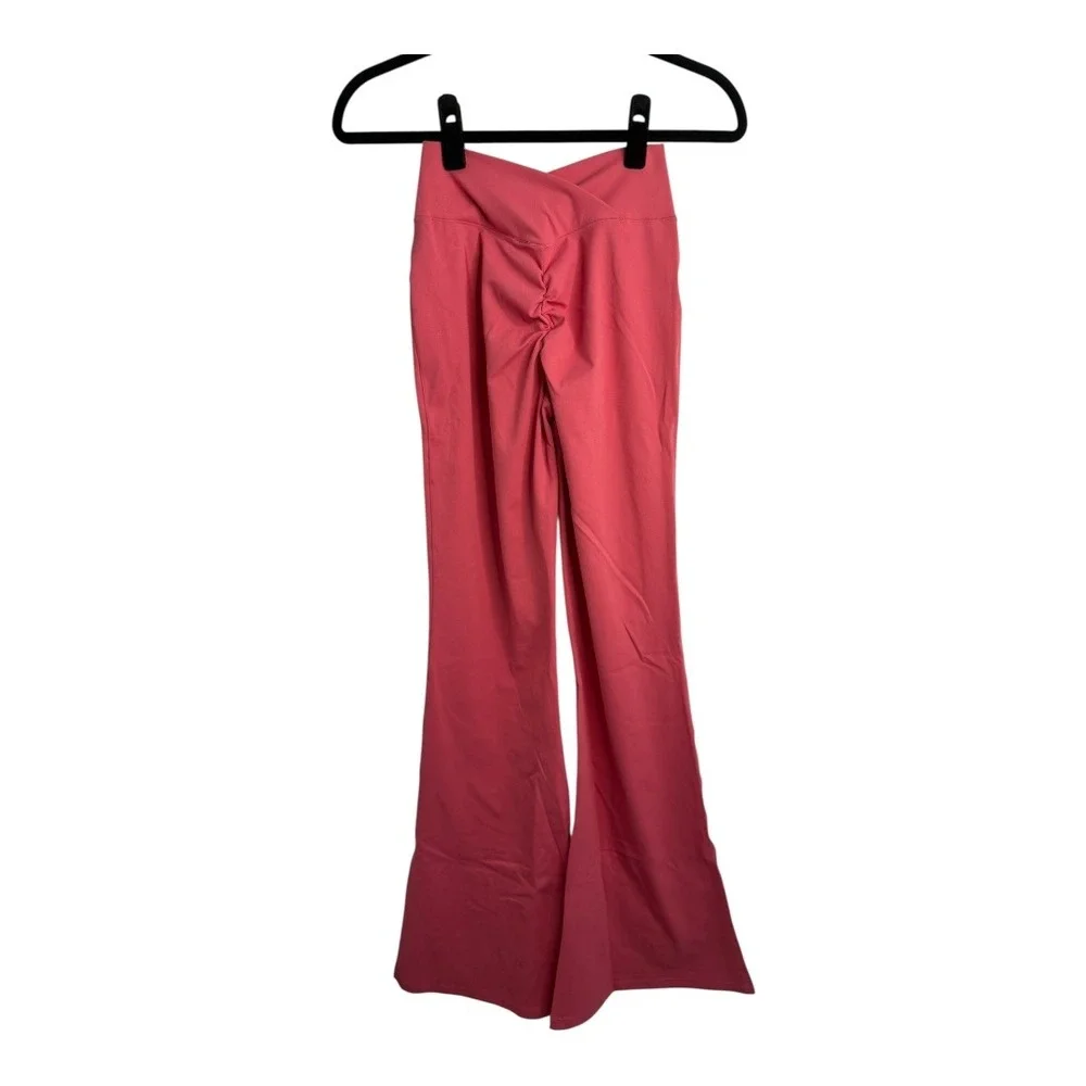 Halara High Waisted Crossover Ruched Butt Lifting Yoga Leggings Candy Pink XS - Picture 9 of 13